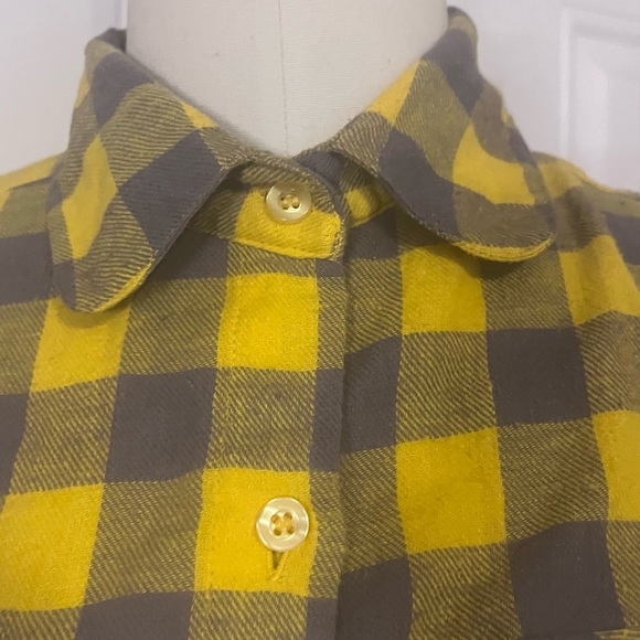 Yellow and gray gingham button down shirt - Picture 4 of 8